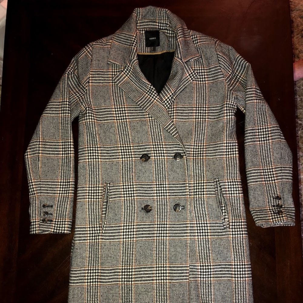 Glen Plaid Peacoat